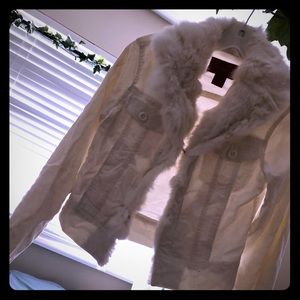 White fur jacket